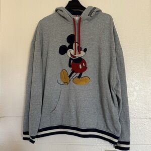 Disney Hoodie Jacket Women's‎ Grey Size XXL Pullover Fleece Cozy Mickey Mouse